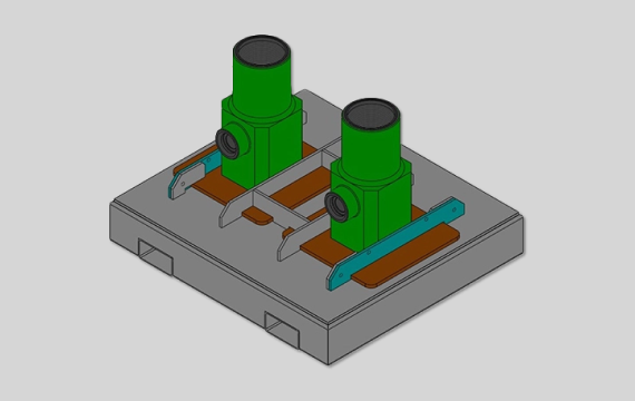 A 3D rendering of an Intergral Test Stump Stand